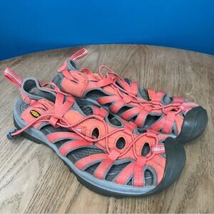 KEEN Whisper Closed Toe Sandals Outdoor Water Shoes Coral Pink Women’s 9.5